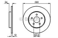 

Зеркало заднего тормозного диска BOSCH 0986479068 MONDEO III 0007 JAGUAR X TYPE 0109 OLCU: (280 × 34)