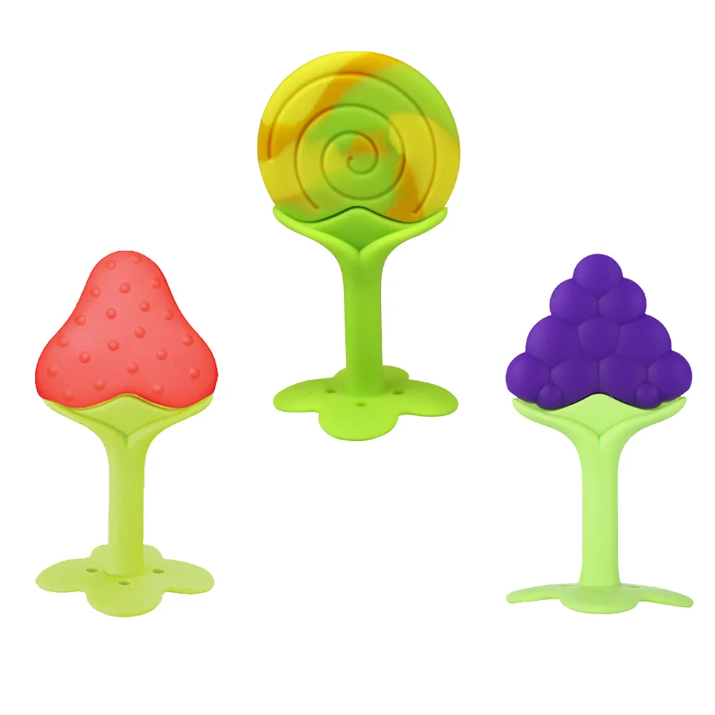 

3pcs Baby Silicone Toddler Adorable Teether Training Molar Molar Chewing Fruit Teether