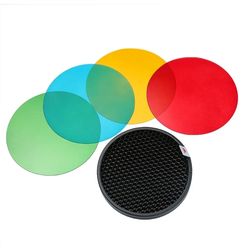 

4 Color Filters with Honeycomb AD-S11 Gel Light Filter Speedlites Accessory