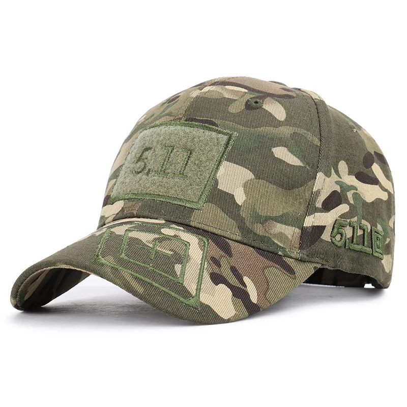 

Camouflage Adjustable Baseball Cap Army Green Tactical Jungle Hat Fishing Sports Leisure Military Cap