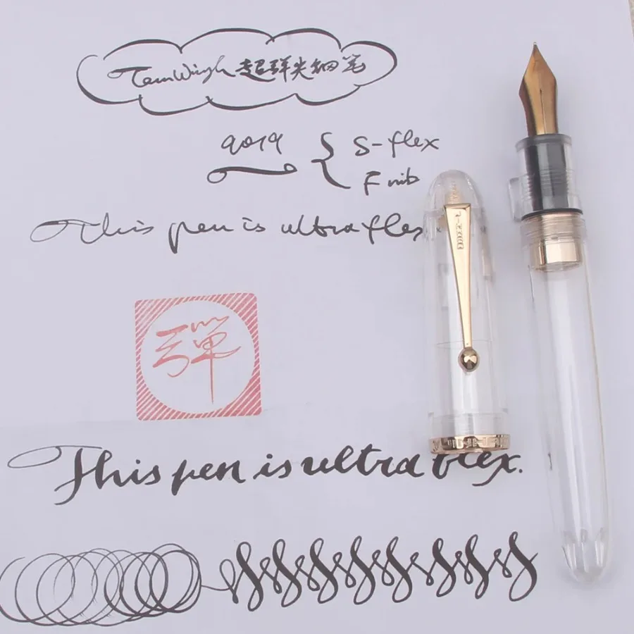 Фото Ручка-пера Jinhao 9019 Flex — супергибкий наконечник, мягкий дизайн Flexare для скетчинга, флористической и готической каллиграфии №4