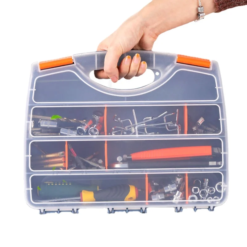 Plastic Multigrid Tool Box Waterproof Shockproof Suitcase Hard Boxs Anti-fall Screwdriver Parts Organizer Small Storage Toolbox