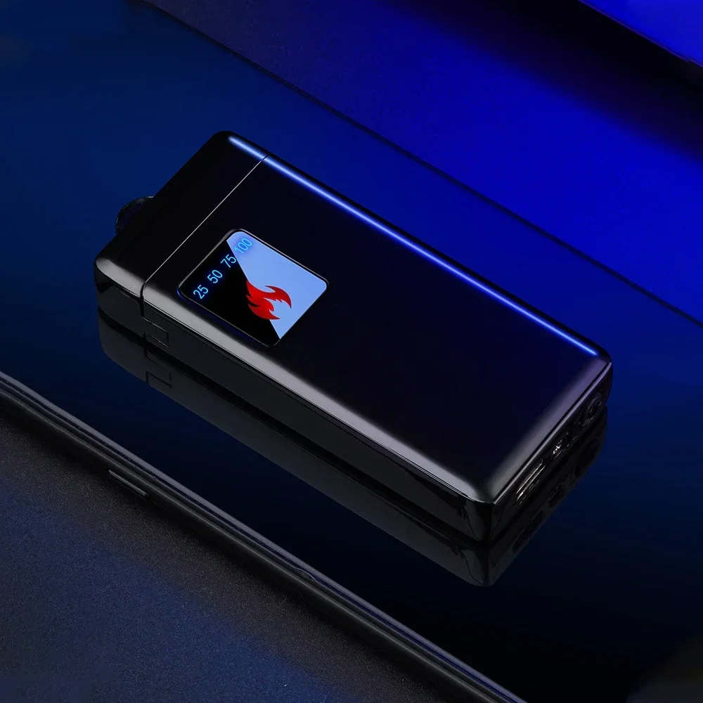 2 в 1 струйная зажигалка с пламенем сенсорный экран ветрозащитный фонарь надувная