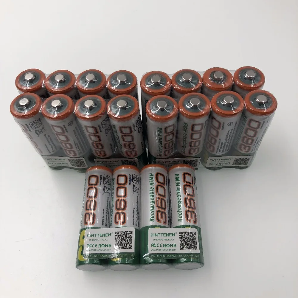 100% Оригинальный 1 2 V AA3600mAh Akkus 3600 Ni-MH AA перезаряжаемый аккумулятор для