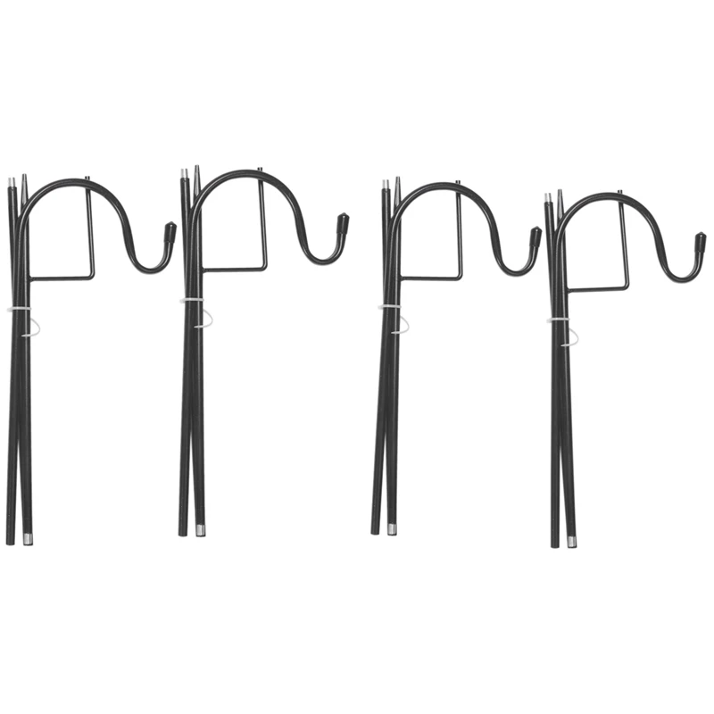 

4Pcs 35.37 Inch Shepherd-Hooks Garden Ground Plant Stand Lantern Stake For Outdoor Hanging Plants Basket Hanger Light