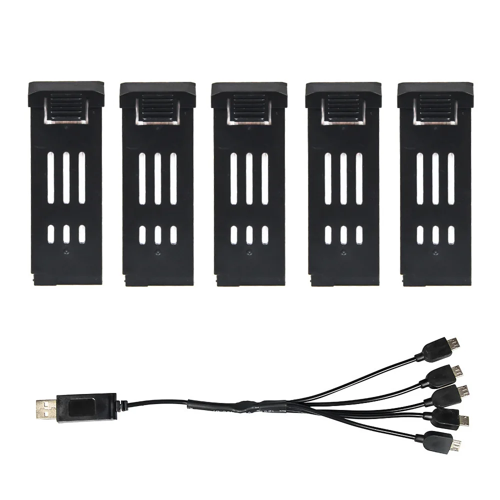 

E58 Drone Battery 1200mAh 3.7V 1to5 USB Charging Wire