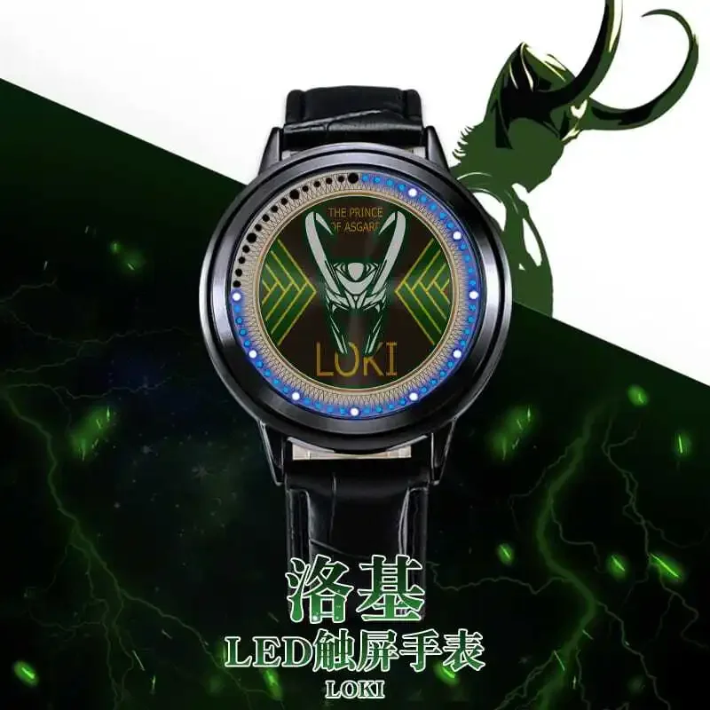 

Anime Marvel Avengers Movie Surrounding Loki Mask Evil God Fire God LED Touch Screen Watch Boyfriend Gift Christmas Gift