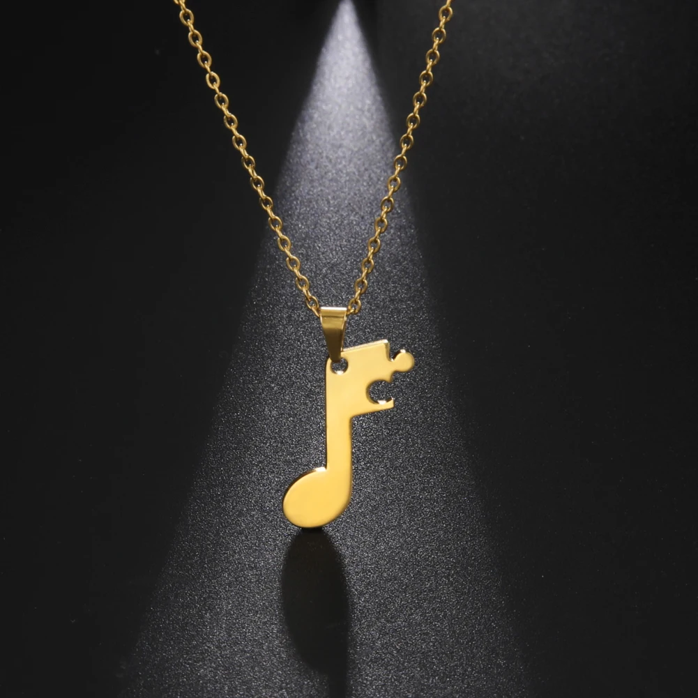 

Amaxer Stainless Steel Necklace For Women Couple 2pcs Delicate Musical Note Puzzle Pendant Necklace Engagement Jewelry