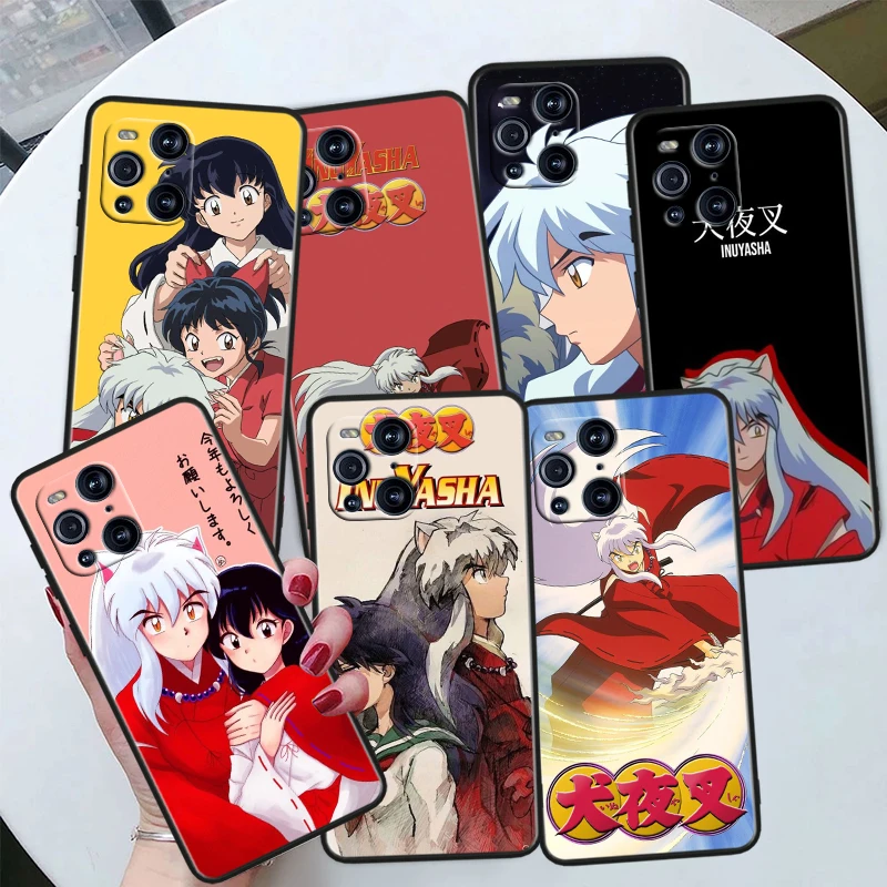 Красивый телефон Inuyasha чехол для OPPO Reno 5 6 7 8 10 11 Z F Find X2 X3 X5 Pro Plus Lite Neo черный