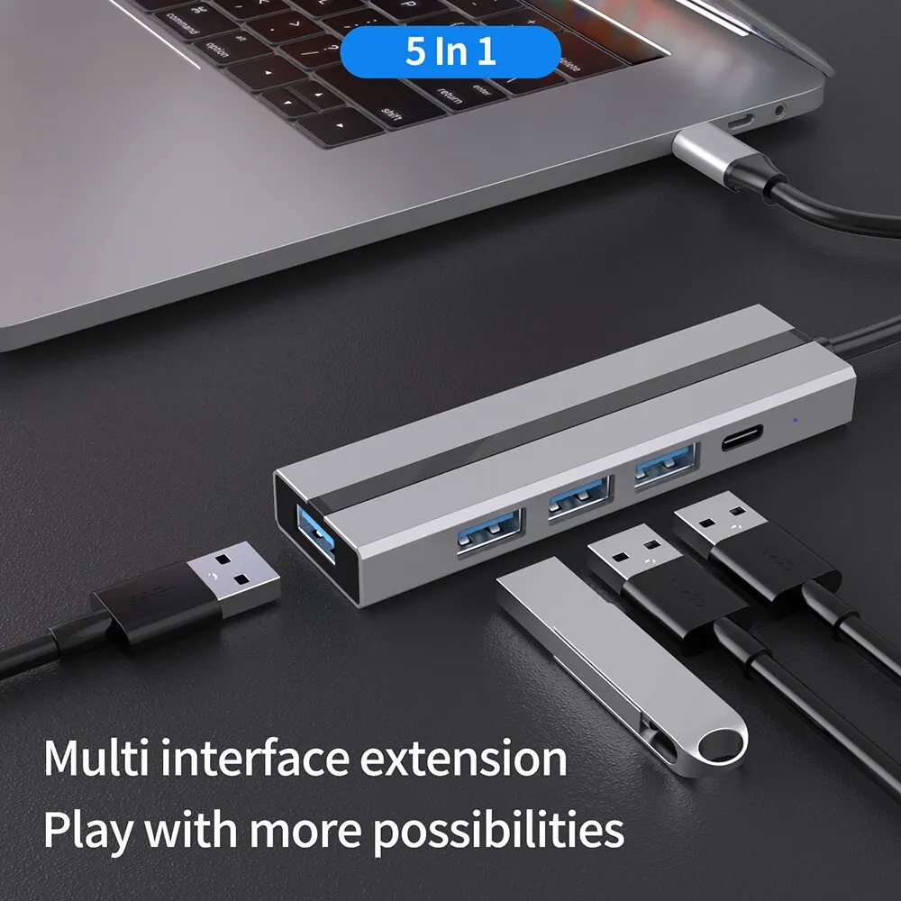 Док-станция для ноутбука с USB C для Dell HP Lenovo 100W, блок питания с разъемом типа C, многопортовый адаптер с 4K HDMI или 4 USB портами