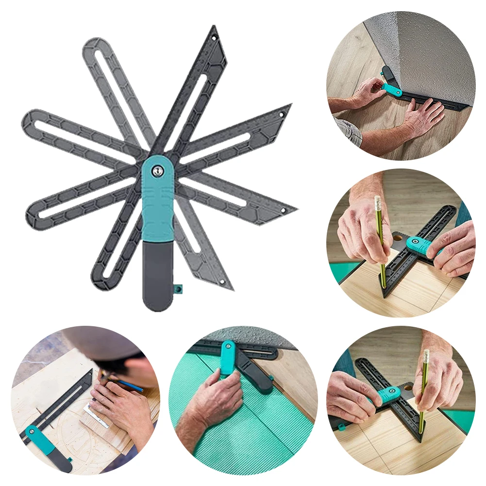 

Angular Bevel Gauge with Lock Fast Marking Woodworkers Accessories Contour Edge Rule Protractor Goniometer Gauge Measure Tool