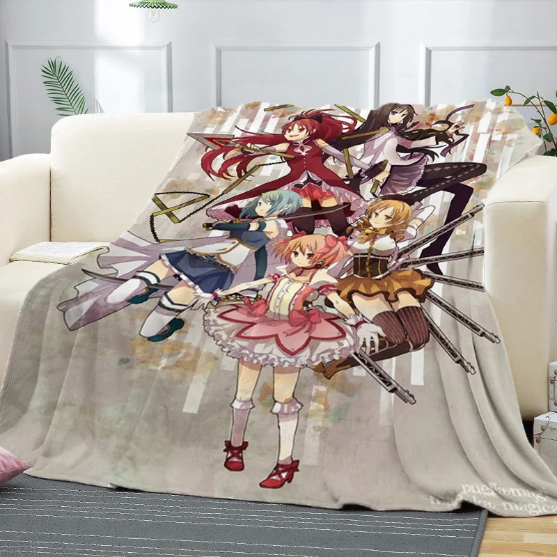

Милый плед-одеяло, летнее покрывало Puella Magi Madoka Magica, пушистые мягкие одеяла для зимней спальни, украшение в стиле бохо, домашний декор, кроват...