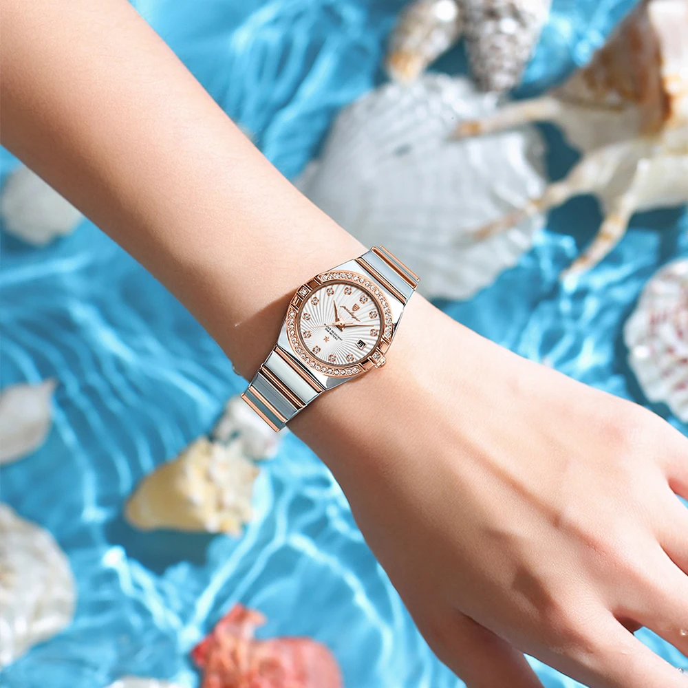 POEDAGAR женские часы с резьбовым циферблатом элегантные модные оригинальные