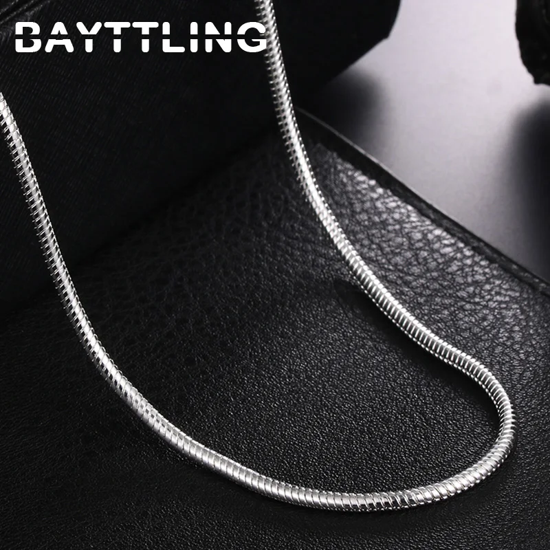 

Original S925 Silver 16/18/20/22/24 Inch 3MM Solid Snake Chain Necklace For Women Men Hip Hop Fashion Wedding Gift Jewelry