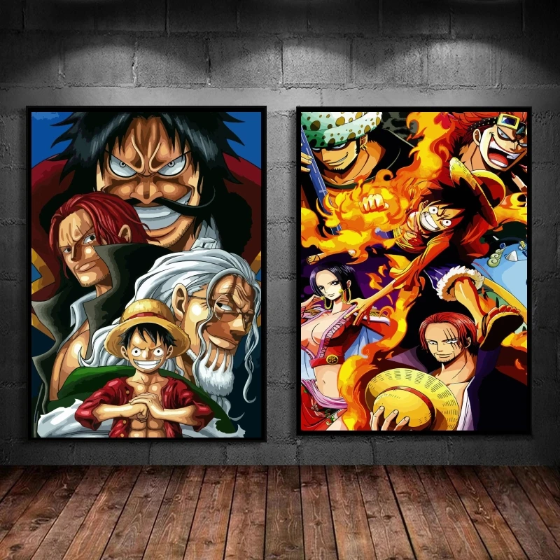 

Canvas Wall Art Pirate King Character Decorative Modern Home Comics Pictures Hanging Modular Painting Classic Poster Toys