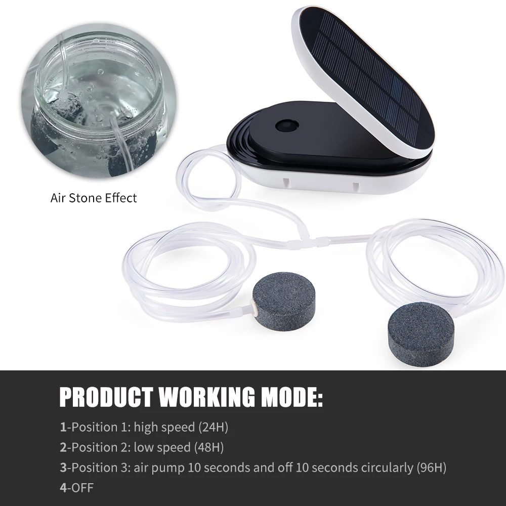 Кислородный насос на солнечной энергии для аквариумов и прудов воздушный