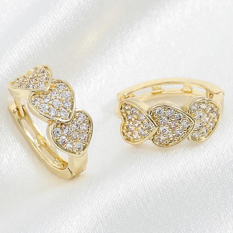 Модные Круглые Медные Серьги-кольца С Фианитами Для Женщин И Девочек Золотые