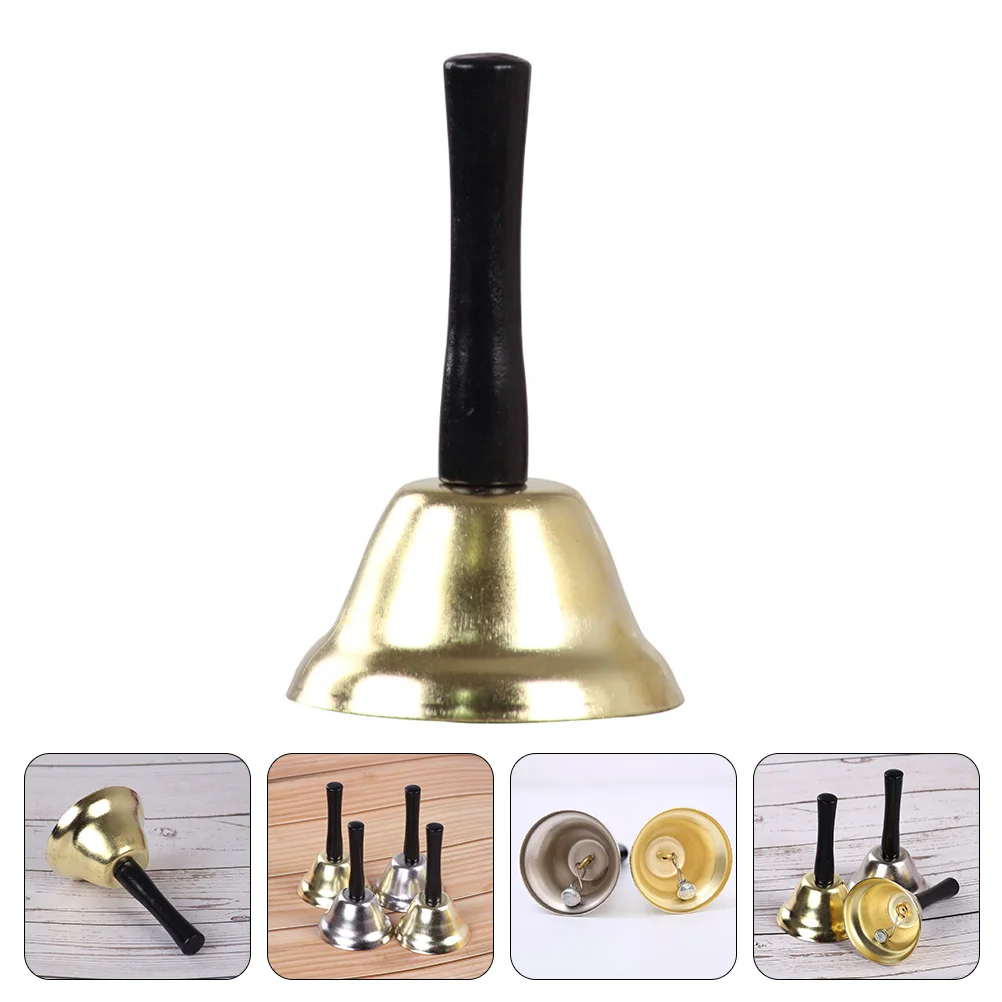 

Metal Hand Bell Wooden Handle Metal Bell Musical Percussion Handheld Bell
