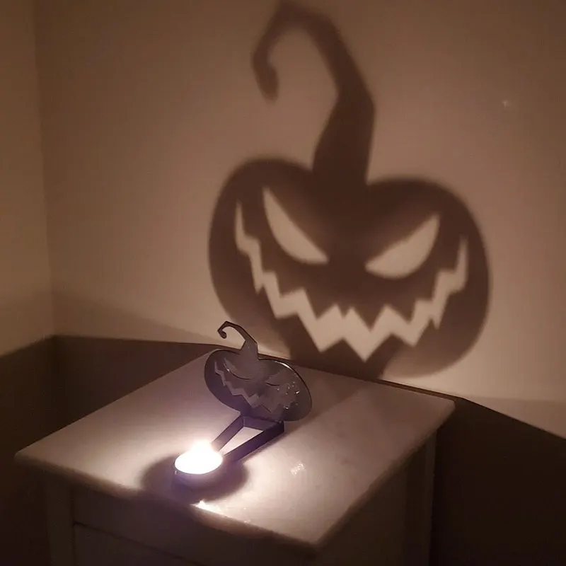 

Funny Halloween Shadow Stand Halloween Creative Projection Candlestick Novelty Scary Candlestick Shadow Projection Indoor Decor