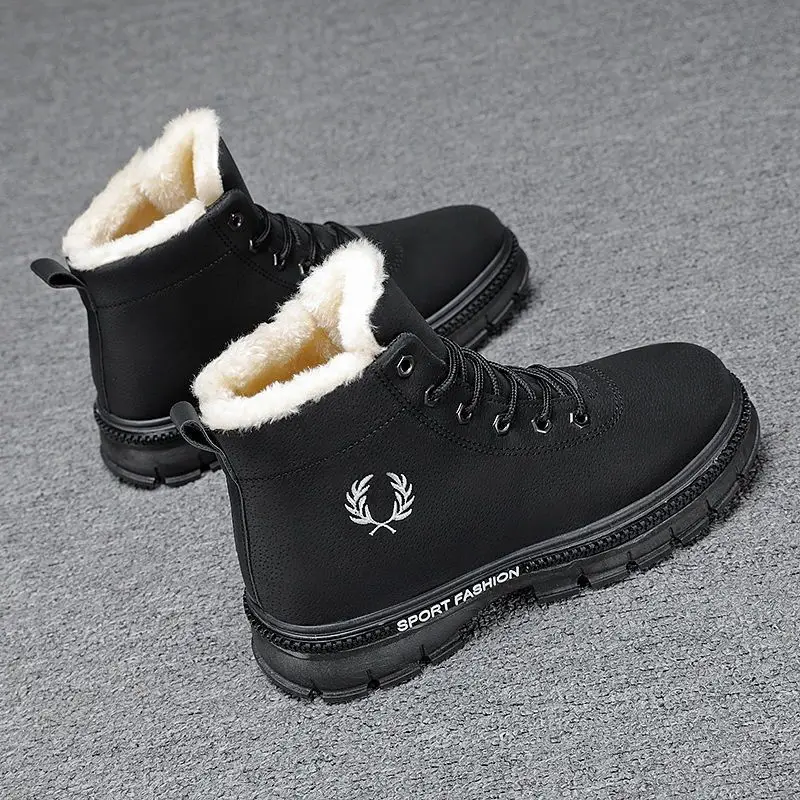 Winter New Outdoor Sports Shoes Plus Velvet Thick Non-slip Snow Boots High Top All-match Warm Comfortable Casual Shoes for Men