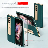 bracket leather pen slot case cover for samsung galaxy z fold 3 w22 5g case hard full protection cover galaxy z fold 2 with pen