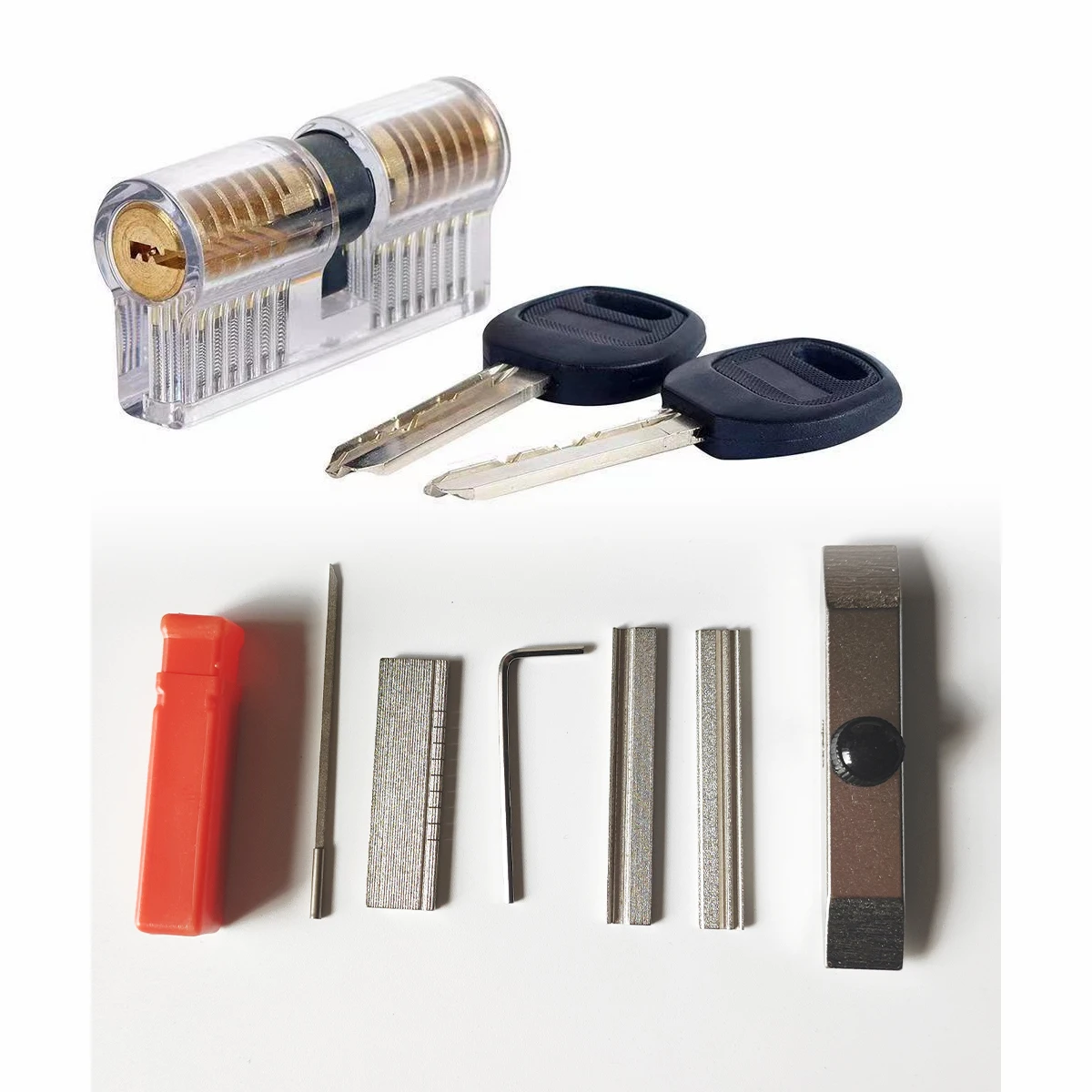 

PRACTICE TRANSPARENT AB KABA LOCK AND KEY WITH LOCKSMITH OPEN TOOLS
