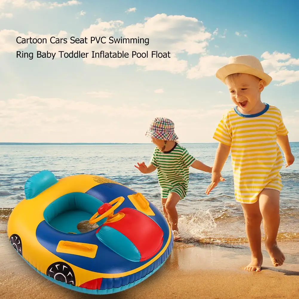 

Kids Children Swim Ring Baby Circle Cartoon Cars Seat PVC Swimming Ring Baby Toddler Inflatable Pool Float Water Aid Trainer