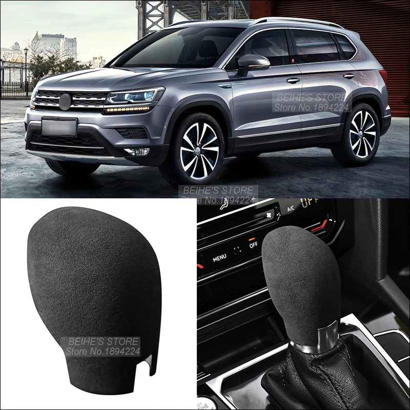 

Alcantara Suede Gear Shift Cover Car Interior Head Shifter Knob Frame Trim Protection Case For Volkswagen Tharu 2019-2021