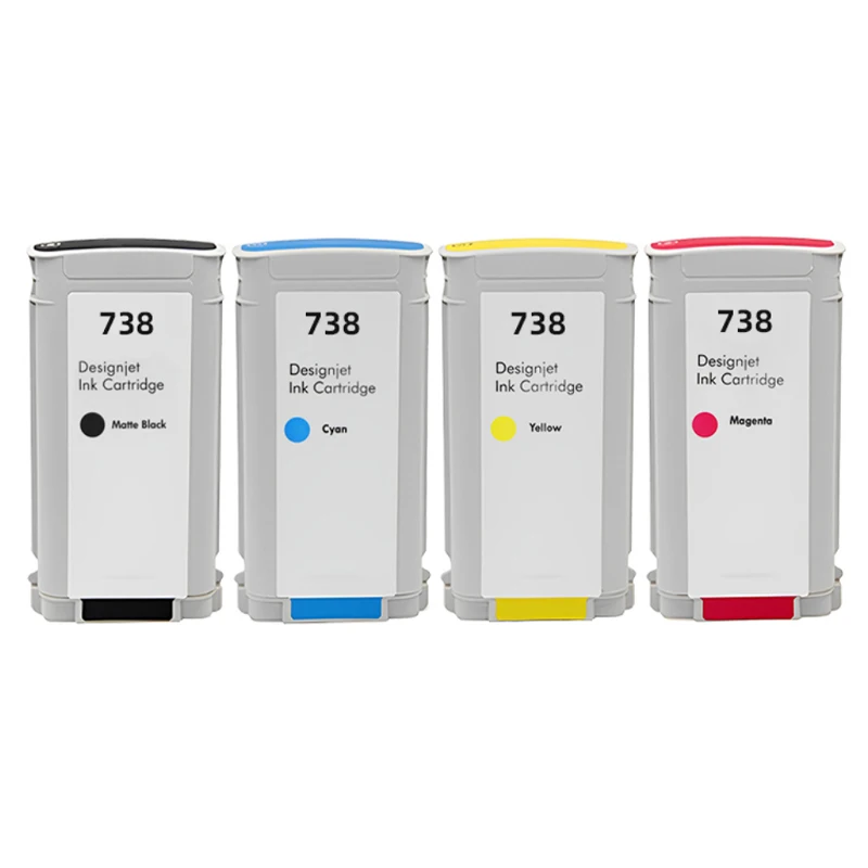 738 Совместимый картридж для чернил HP738 Ink 676M6A 676M7A 676M8A 498N8A Premium Color Inkjet HP DesignJet T950 T850