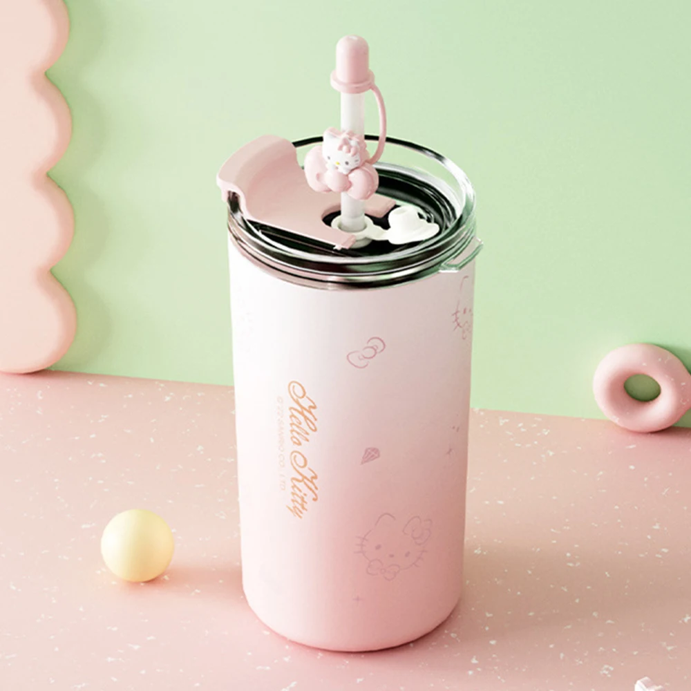 

Кавайная чашка для воды Sanrio Hello Kitty Kuromi My Melody бутылка для воды симпатичная соломенная чашка игрушки для девочек детские подарки 480/600 мл