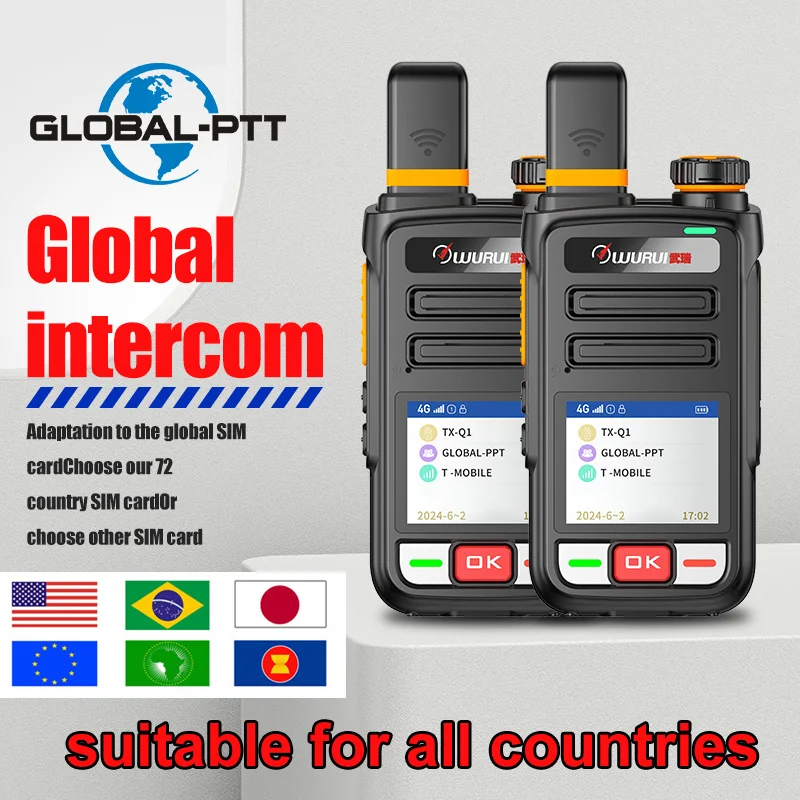 Wurui 4G N9 global-ptt POC walkie talkie интернет двухстороннее радио commutator Дальний диапазон GSM