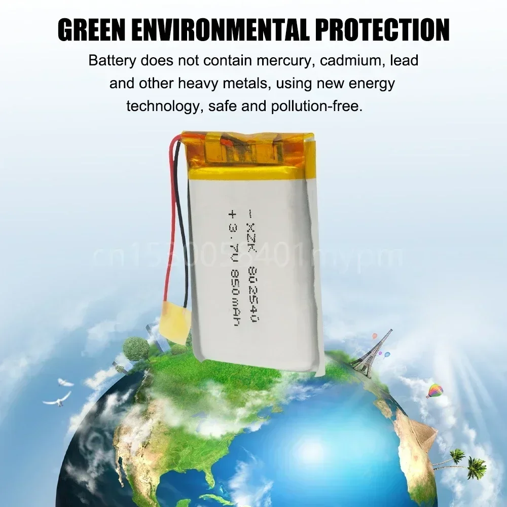 802540 082540 3 7 В 850 мАч литий-полимерная аккумуляторная батарея для светодиода MP3 MP4 GPS