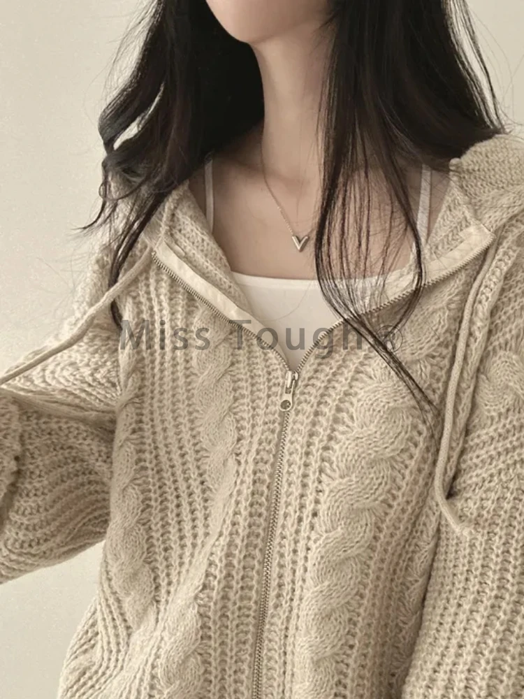 Зимний корейский модный повседневный вязаный свитер женский ретро-узор с