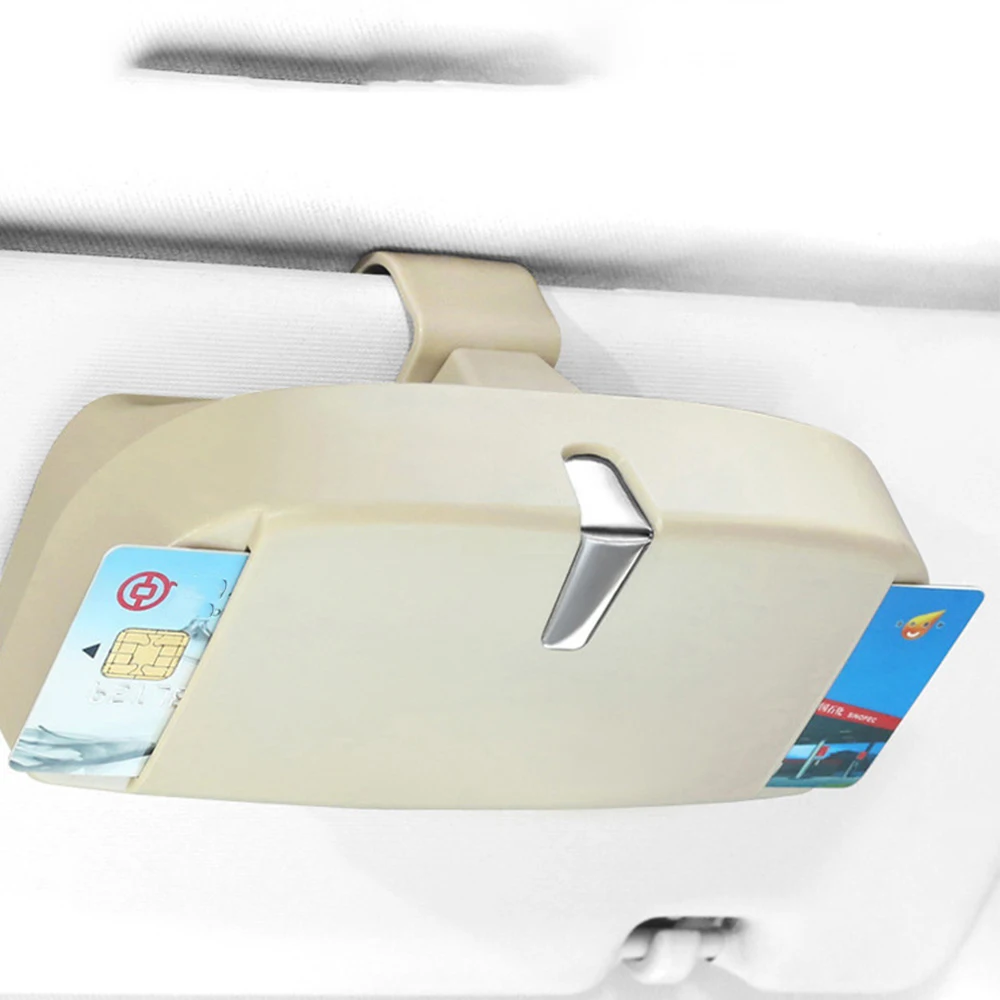 

Auto Sunglasses Storage Organizer Visor Glasses Clip Holder Box Sunshade Ticket Clip Case Insert Car Accessories Multifunctional