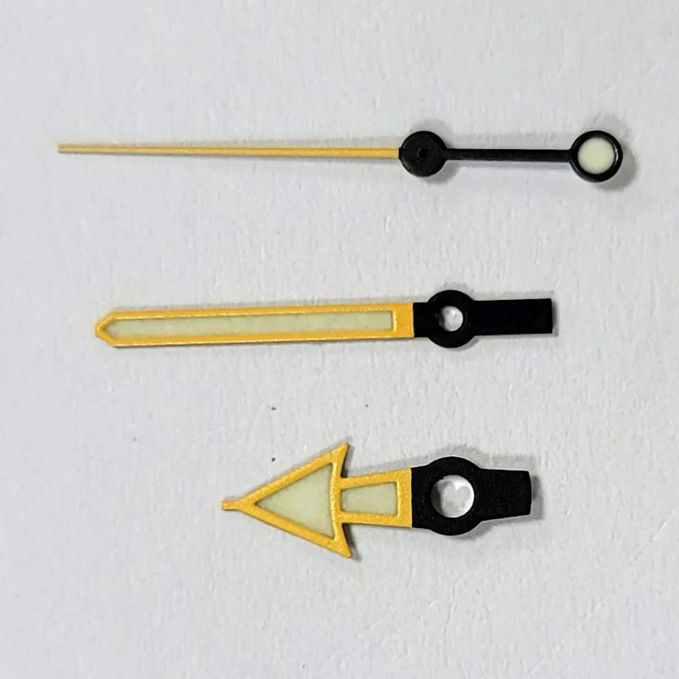 Accessories Yellow Watch Hands Modified Three Hands Suitable For NH35 NH36 Automatic Movement Green Luminous