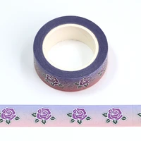 2022 new 1pc 15mm10m decorative valentine silver foil rose washi tape scrapbooking masking tape office mask washi tape