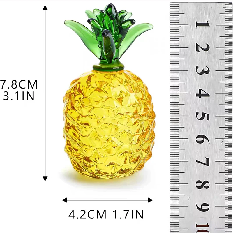 Стеклянная модель ананаса хрустальные фигурки ручной работы желто-зеленый