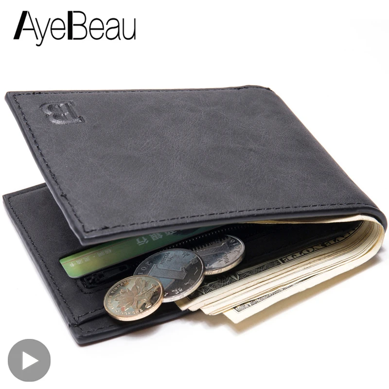 

Мужской кошелек, мужской кошелек для кредитных карт, деловой компактный тонкий Подарочный кошелек Caibu, короткий черный гамак, золотой