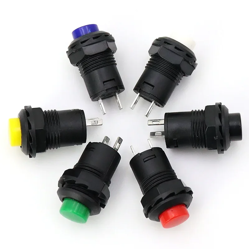 6pcs Self-Lock /Momentary Pushbutton Switches DS427 DS428 12mm OFF- ON Push Button Switch 3A /125VAC 1.5A/250VAC DS-427 DS-428