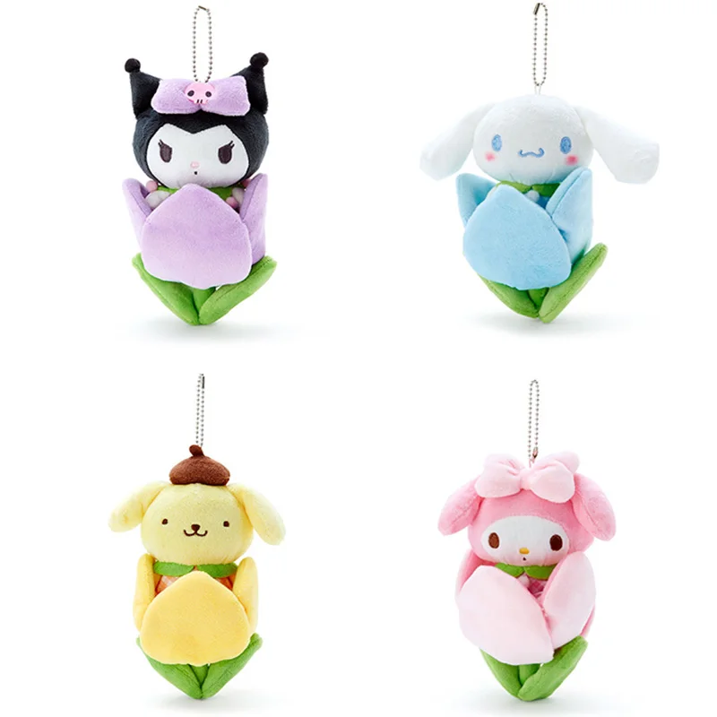 

Sanrioes Cinnamoroll My Melody Kuromi Ornaments Accessories Doll Backpack Ornament Plush Kawaii Cartoon Anime Gift