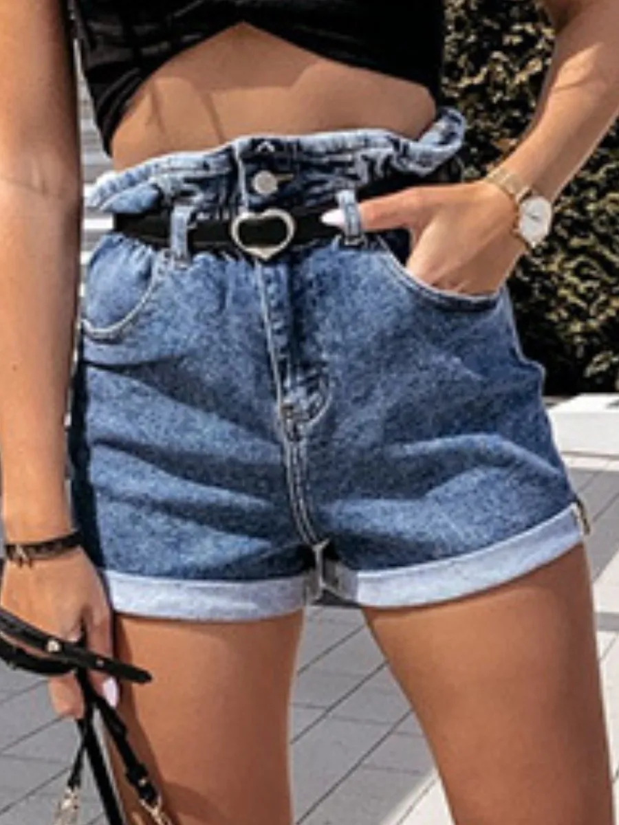 

LW Bud Waist Stretchy Denim Shorts Jeans Shorts Women Summer 2023 High Waisted Mini Hot Short Jeans For Ladies Denim Shorts