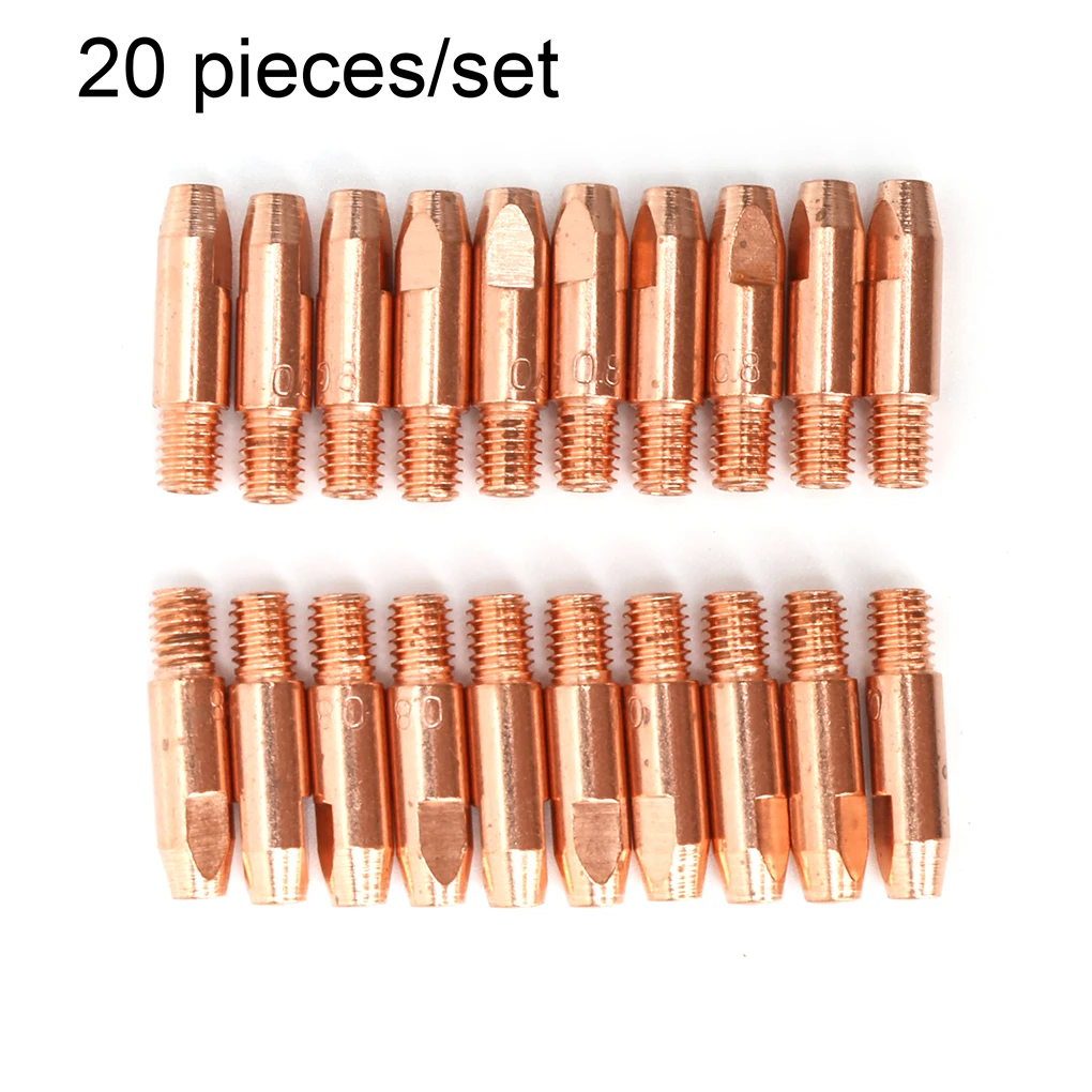 

20 Pieces Welding Nozzles Portable Wire Feeding Anti-rust High Conductivity 0 8mm Weld Torch Replace Tip Holder