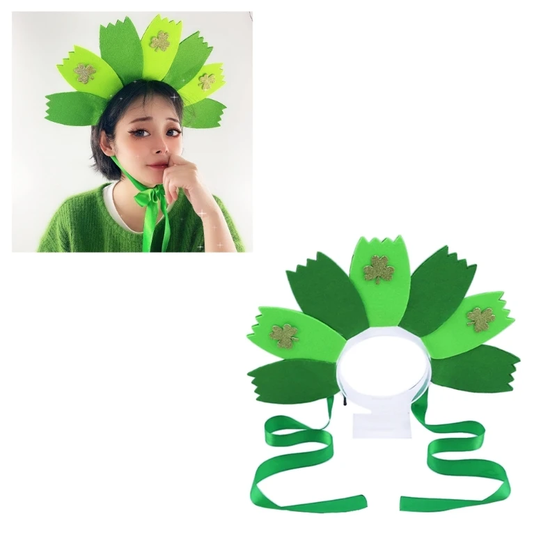 

St Patrick Day Celebration Headband Festival Hairband Shamrock Flower Headdress Holiday Accessories Hair Decoration