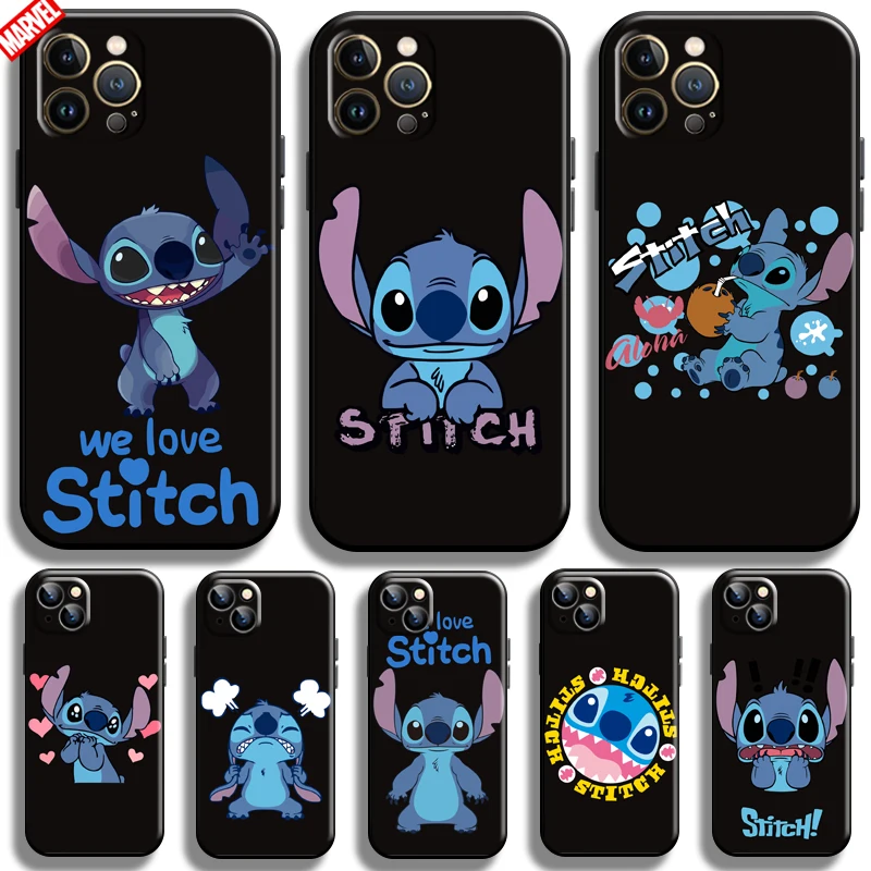 

Cartoon Lilo Stitch For Apple iPhone 13 12 11 Pro Max 12 13 Mini X XR XS Max SE 6 6S 7 8 Plus Phone Case Carcasa Soft Black