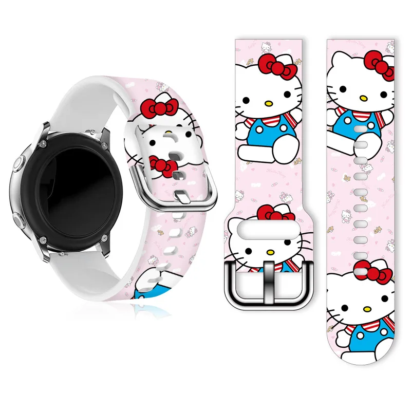Силиконовый ремешок Sanrio HelloKitty с принтом для Samsung Huawei GT Watch FB-Versa 23 мм 22 20