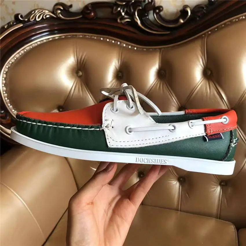 Мужские туфли для вождения seбаго из натуральной кожи классические топ-сайдеры