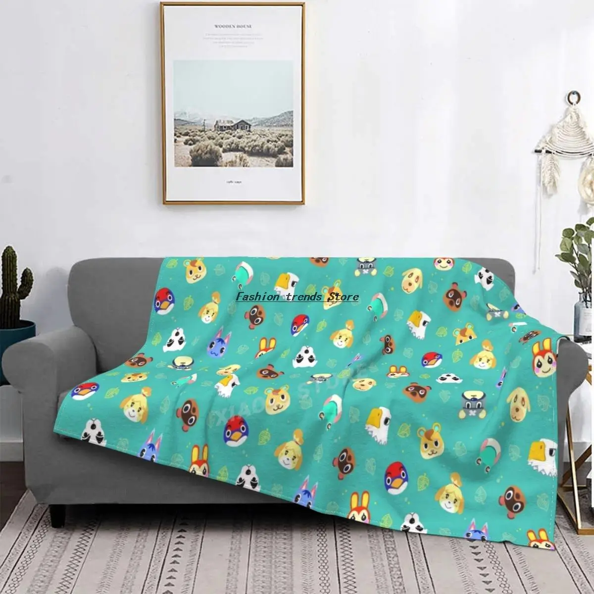 

Cartoon Game Animal Crossing Flannel Children's Blanket Super Soft Comfortable Lightweight Sofa Blanket Camping Blanket