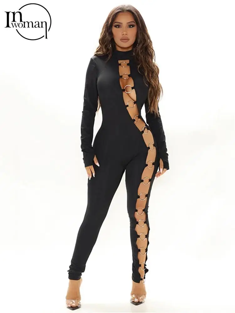 

Женский слитный костюм с длинным рукавом и круглым вырезом