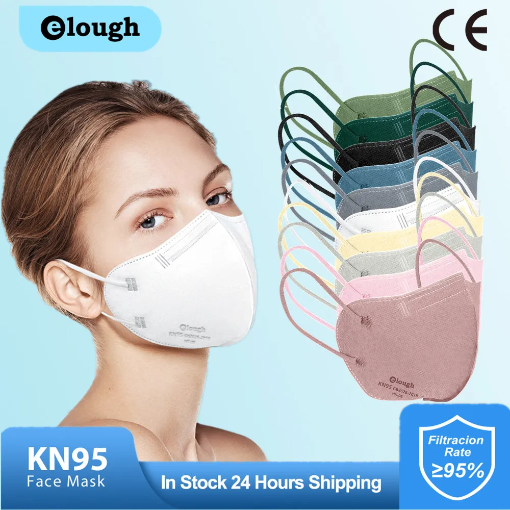 Elough ffp2 маски kn95 mascarillas fpp2 CE 4-слойная маска ffp 2 Защитная для лица mascherina ffpp2 kn95маска