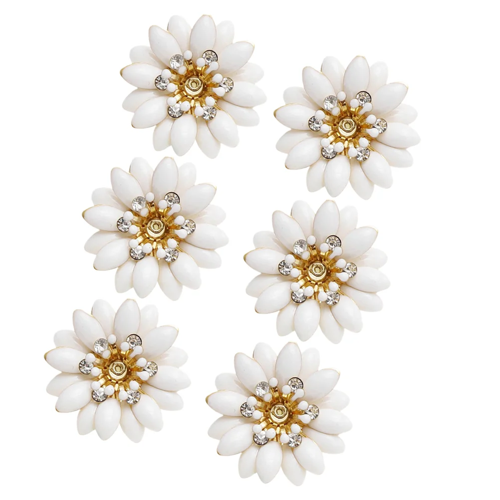 

Enamel Jewelry Charms Pendants Flower Charm Pendant Making Rhinestone Craft Daisyflatback Diy Embellishment White Hat